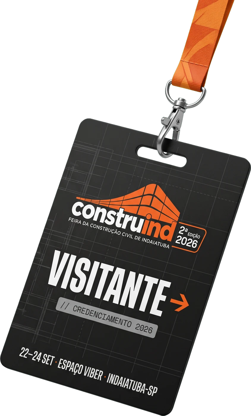 Credencial de visitante da CONSTRUIND 2026